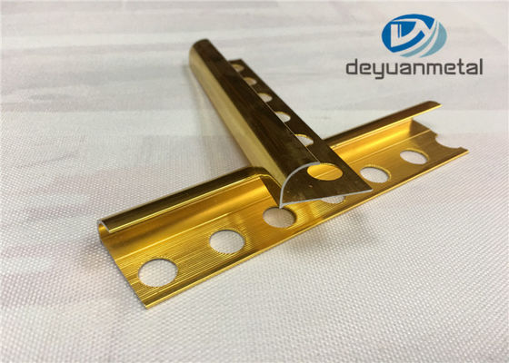China 6063 T5 Aluminium Edging Strip / Metal Edging Strip With Polishing Golden supplier