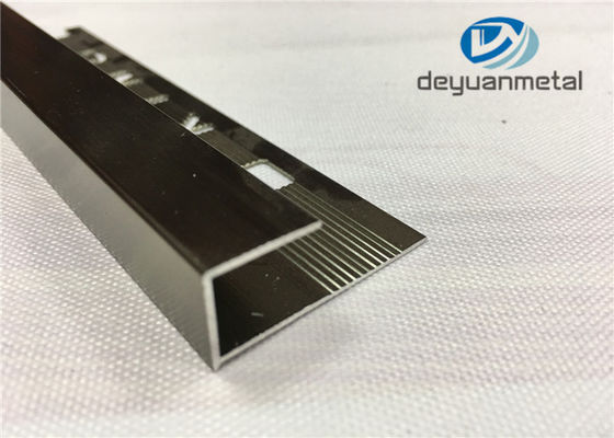 China Polishing Champagne Aluminium Edge Trim Profiles With Logo Punched SGS supplier