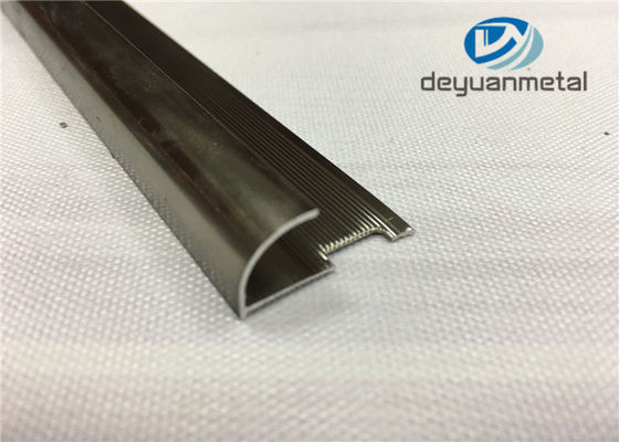 China Round Aluminium Floor Trim Profiles With Polishing Champagne 6063 T5 supplier