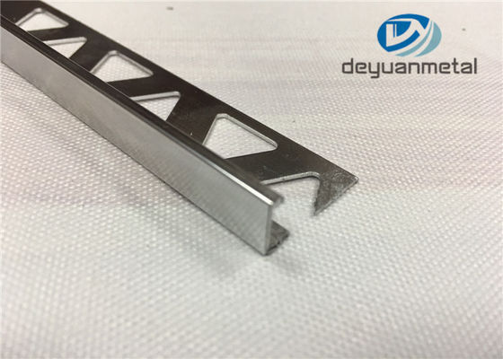China Bright Silver Aluminium Floor Trim Profiles With Triangle Punched supplier