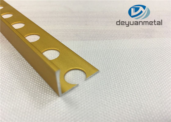 China Bright Gold  Aluminium Floor Trim Profiles L Shape With Hole Punched supplier