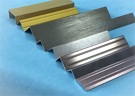 China Customized Length Aluminium Floor Strips / Aluminum Extrusion Trim For Ceramic Decoration supplier