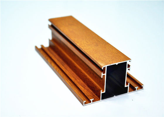 China High Intensity Wood Grain  Aluminium Construction Profiles 6063 T5 / T6 supplier