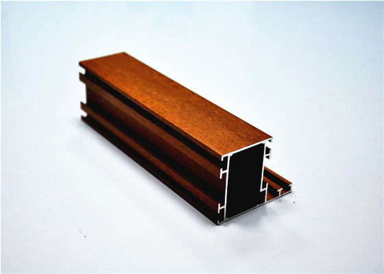 China 6063 T5 / T6 Wood Grain Aluminium Extruded Sections For Window / Door supplier