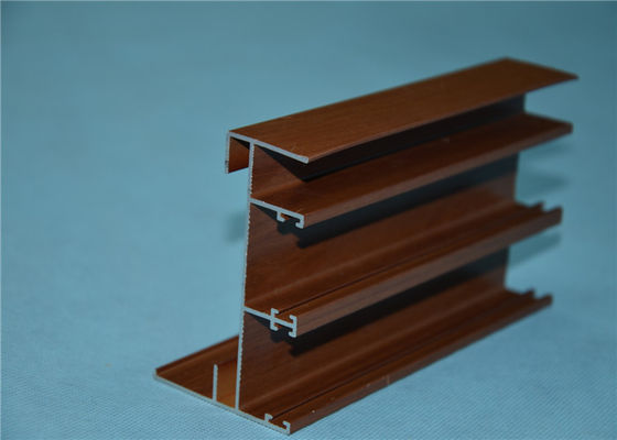 China 6005 Wood Grain Aluminum Extrusion Profiles For Hotel Doors And Windows supplier