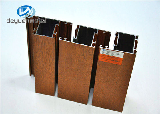 China High Precision Wood Grain Aluminum Profiles Polishing For Doors / Window supplier