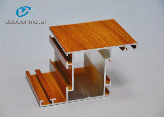 China Alloy 6063 Wood Grain Aluminum Profiles Sections High Tensile Strength supplier