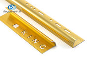 6063 Aluminium Edge Trim Profiles Round Shape Gold Color For Wall Trimming