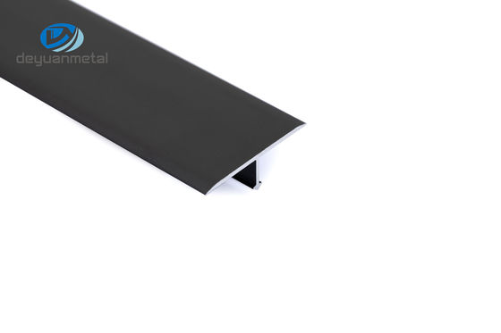 Kitchen Cabinet Aluminum T Profiles 7.5mm Height Oem Available Black Color For Floor Decoration