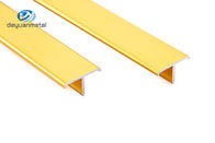 2.5m T Section Aluminium Extrusions 6063 Alu Material Anodized Brushed silver and gold For Wall Decoration
