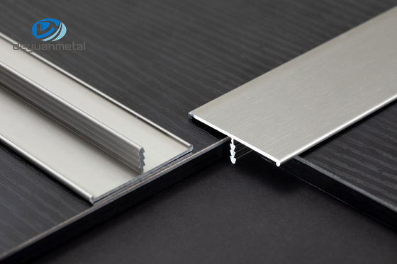 Extruded Aluminum T Profiles 2.5m Length Shiny Rose Gold Electrophoresis Brushed