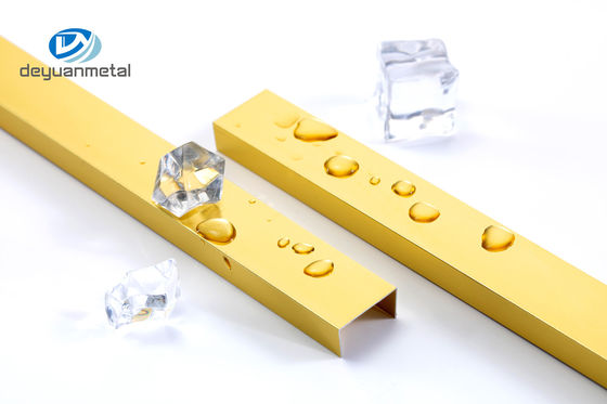 Anodized Aluminum U Profile Channel 0.8-1.2mm Thickness 6063 Alu Material Gold Color