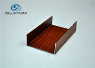 Nature Alloy 6063  Wood Grain Aluminum Profiles Channel Frame ISO9001 Approval