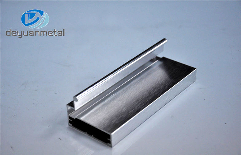 6463 Silver Brushing Aluminium Extruded Profiles For Windows And Doors