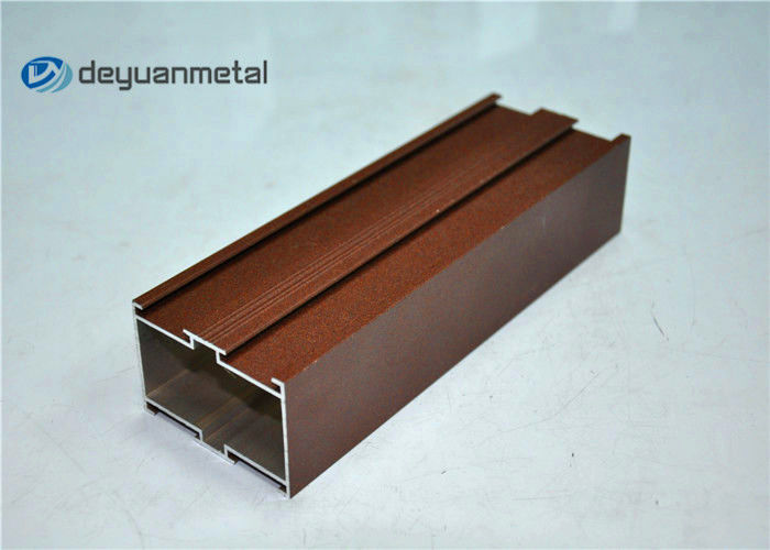 Red Powder Coated Wood Grain Aluminum Profiles For Construction