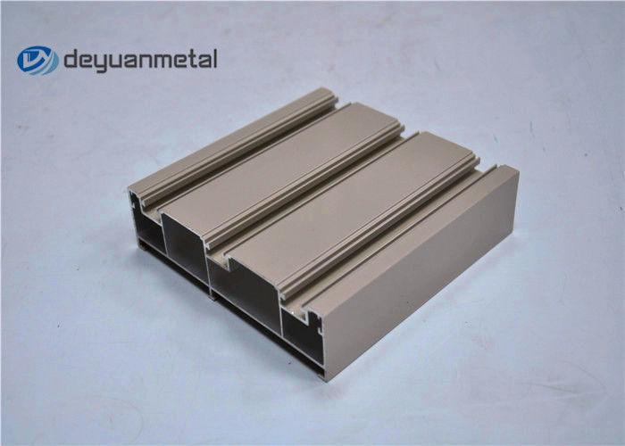 Standard Tan Powder Coating Aluminum Extrusion Shapes With Alloy 6063-T5