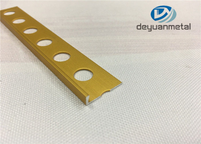 Bright Golden Aluminium Floor Transition Strip 2 Meter Length 1.0mm Thickness