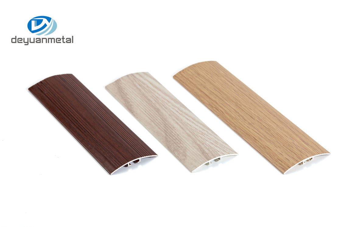 Powder Coating Aluminium Flooring Profiles Wood Grain 45mm Height