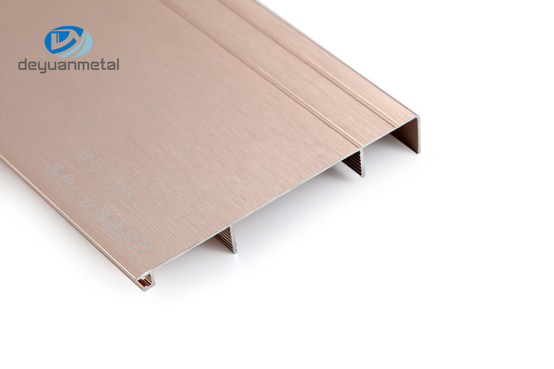 T5 Aluminium Skirting Board 6063 Floor Skirting Surface Treament Brushed Bright Black Color