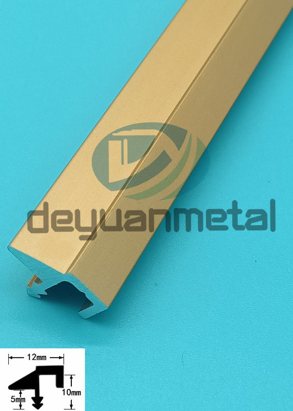 10mm Aluminum T Profiles , t shaped aluminium extrusion With Bevel Edge