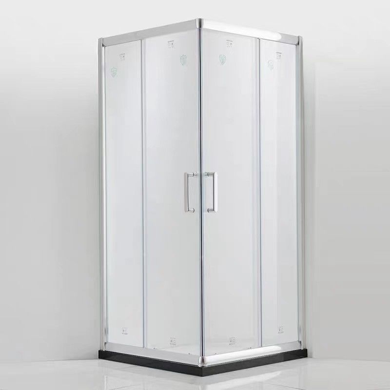 Customized Aluminum Shower Door With Square Corner And Powder Coating