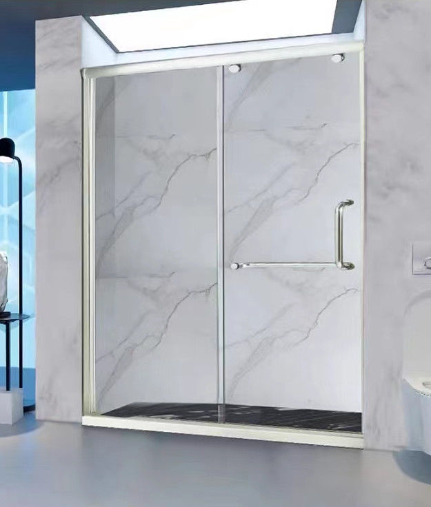 One Fixed One Sliding Aluminium Shower Door 1.9M Height 1.8M Width Polishing