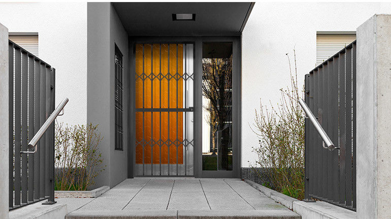 Aluminum Framed Decorative Security Doors And Windows Powder Coating
