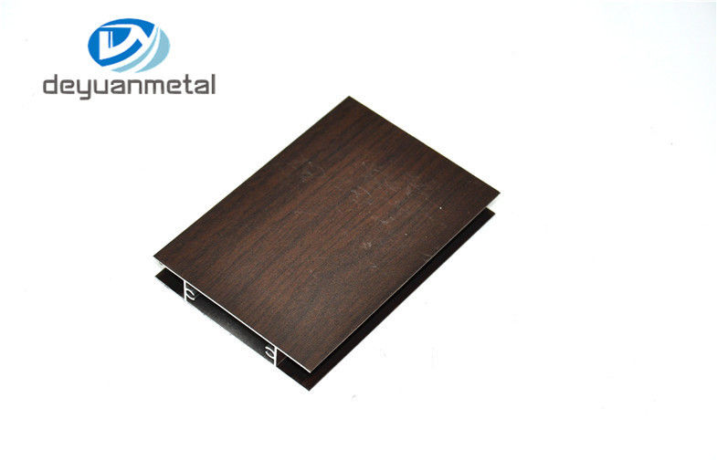 6063 T5 Wood Grain  Aluminum Windows Profile , Aluminium Frame For Office Room