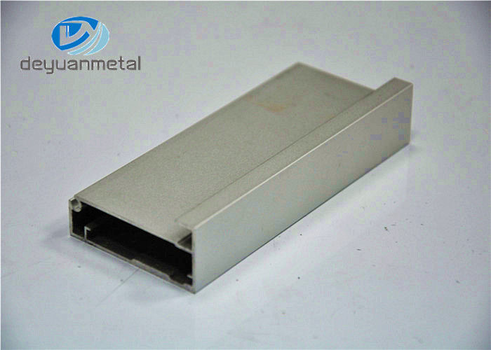 Silver Anodized Aluminium Extrusion Profile For Aluminium Cabinet Decoration , 6063-T5